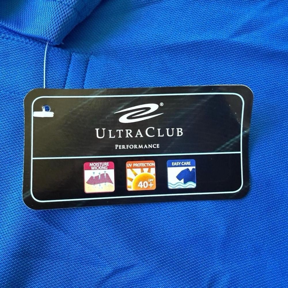 NWT Blue UltraClub Women's Golf Polo Size Large Sporty Chic Comfort Stretch Top - Picture 3 of 3